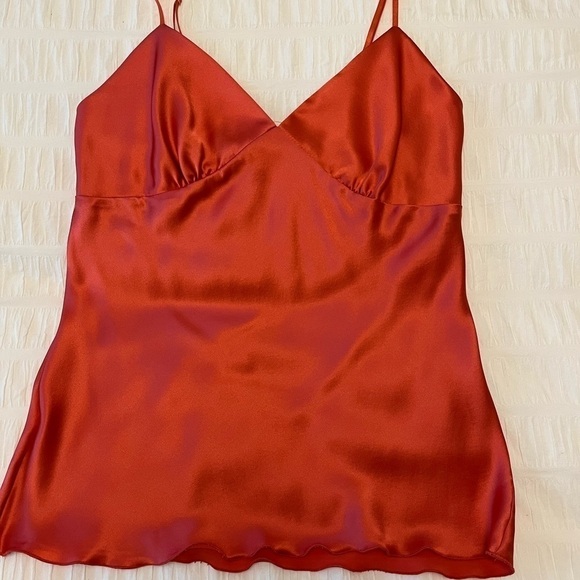 MICHELLE DE COURCY Slip Camisole Set Bias Cut Satin Flounce Hem Bodycon Chic - Picture 10 of 15